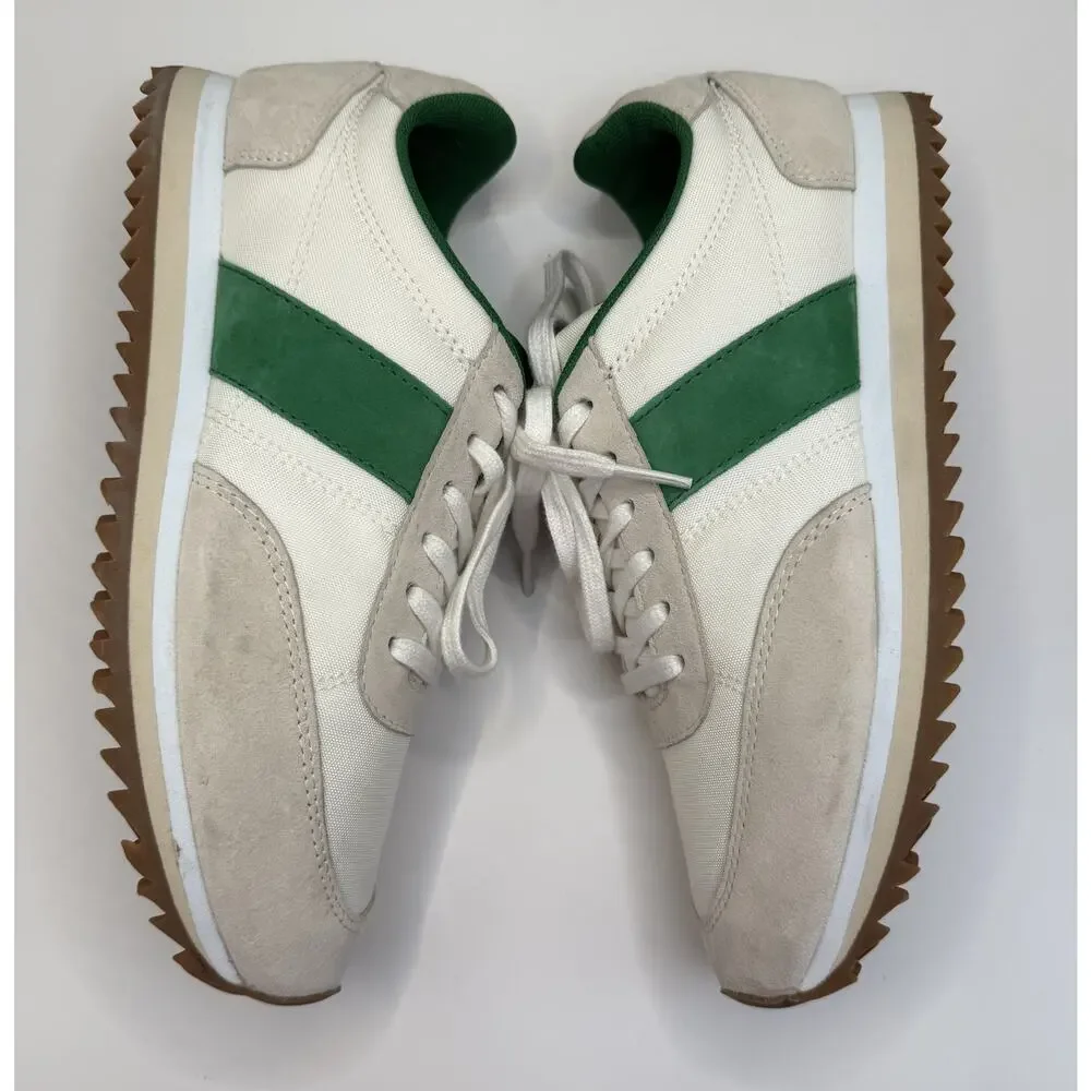 J. Crew trainers, cream and green colors, Sz 7